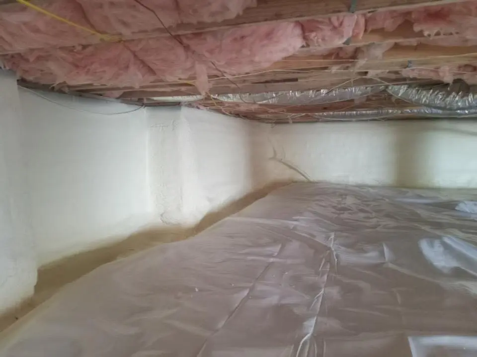 Crawl space encapsulation with closed-cell spray foam for Roof Maintenance in Nashua